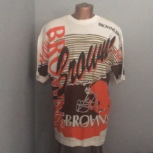 Vintage Cleveland Browns All Over Print T-Shirt